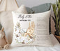 Personalised Linen Cushion Baby Loss Angel Wings 40x40cm