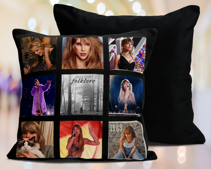 Personalised 9 Photo Linen Cushion with Filling Fan Beatles Taylor Fan Family Unofficial Choose Your Favourite