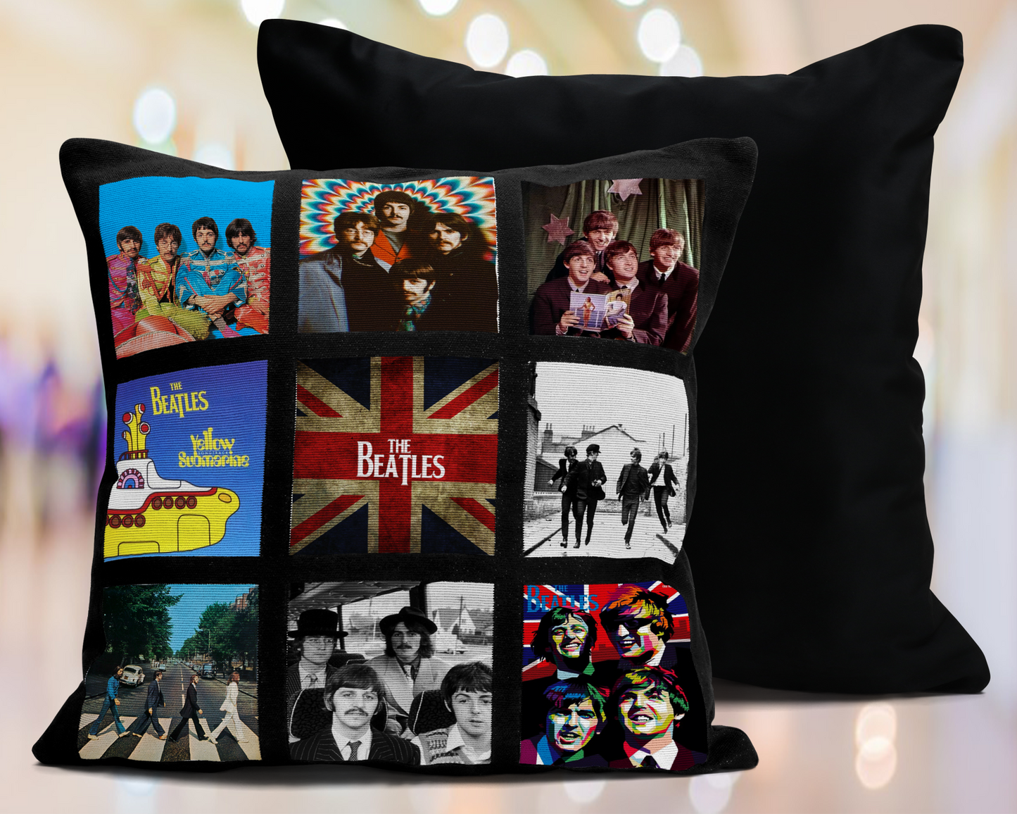 Personalised 9 Photo Linen Cushion with Filling Fan Beatles Taylor Fan Family Unofficial Choose Your Favourite